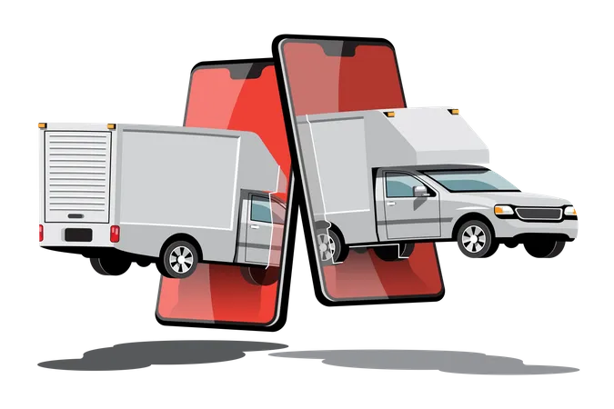 Online Delivery Tracking Application Illustration