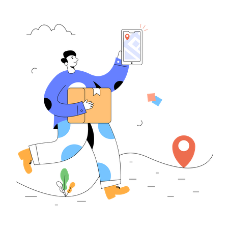 Online Delivery Tracking  Illustration