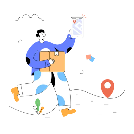 Online Delivery Tracking  Illustration