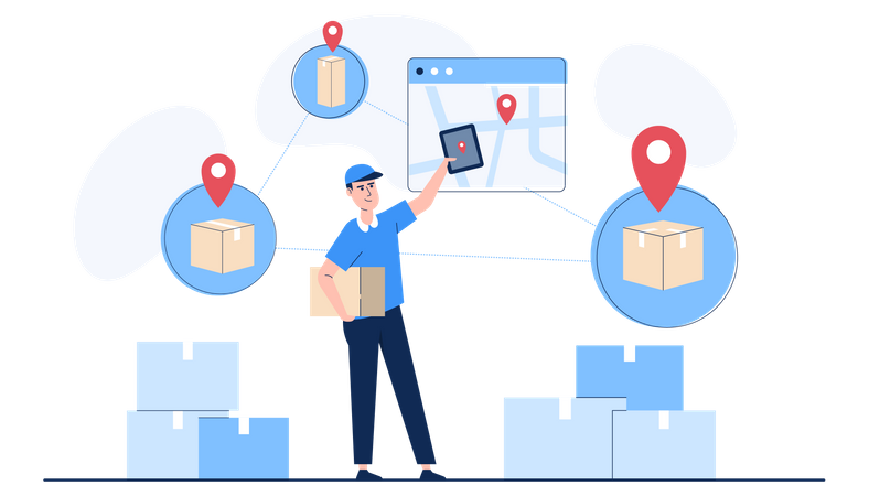 Online delivery tracking  Illustration