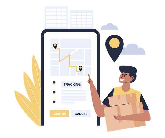 Online delivery tracking  Illustration