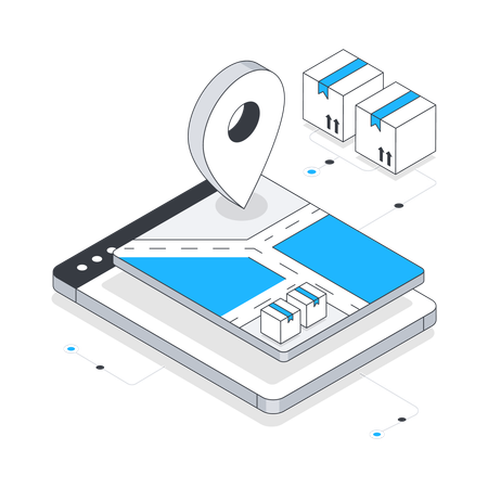 Online Delivery Tracking  Illustration