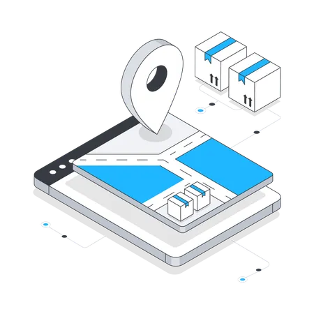 Online Delivery Tracking  Illustration