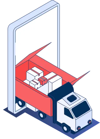 Online delivery vehicle  Illustration
