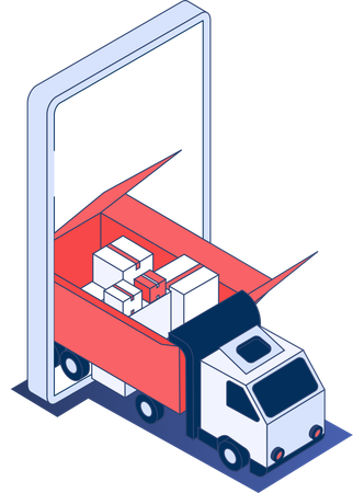 Online delivery vehicle  Illustration