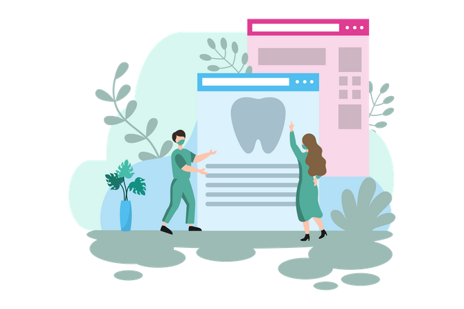 Online dental checkup appointment Illustration