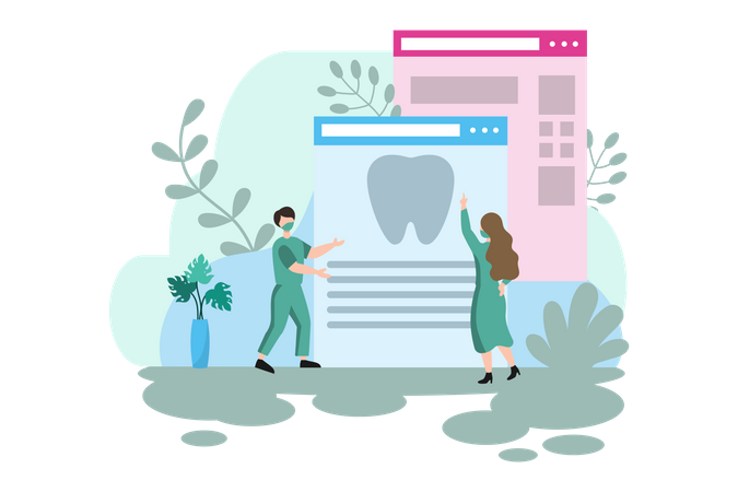 Online dental checkup appointment  Illustration