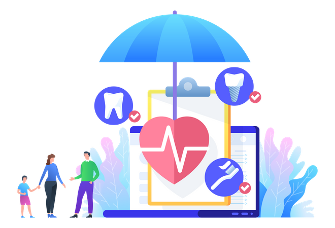 Online Dental Insurance  일러스트레이션