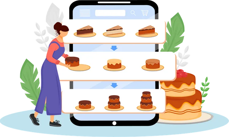 Online dessert order Illustration