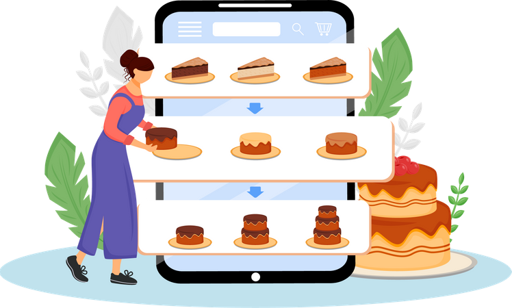 Online dessert order  Illustration