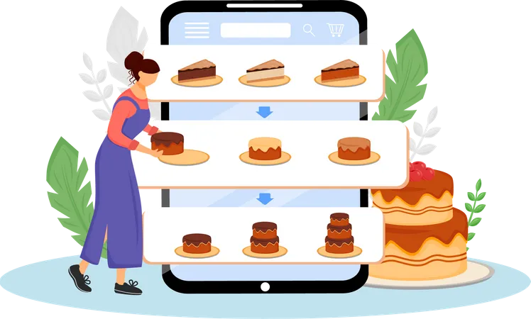 Online dessert order  Illustration