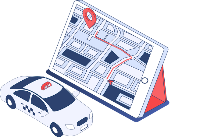 Online destination route  Illustration