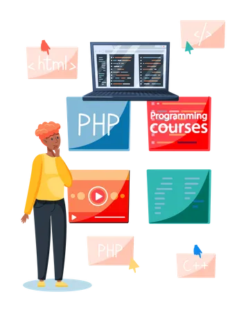 Online development class  Illustration