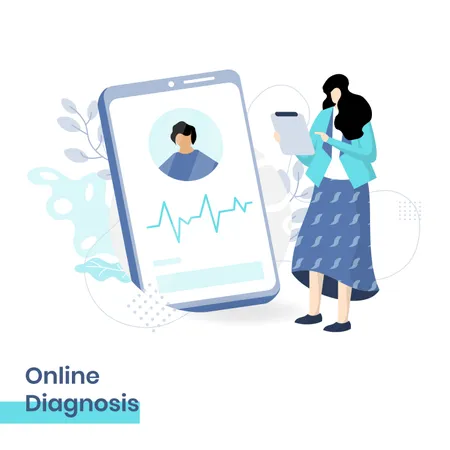 Online Diagnosis  Illustration