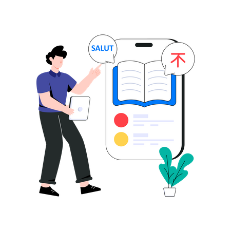 Online Dictionary App  Illustration