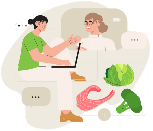 Online dietitian consultation  Illustration