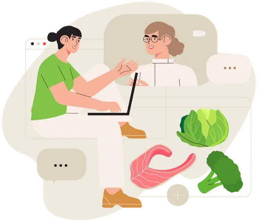 Online dietitian consultation  Illustration