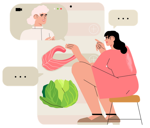 Online dietitian consultation  Illustration