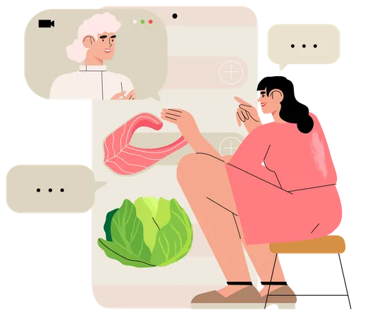 Online dietitian consultation  Illustration