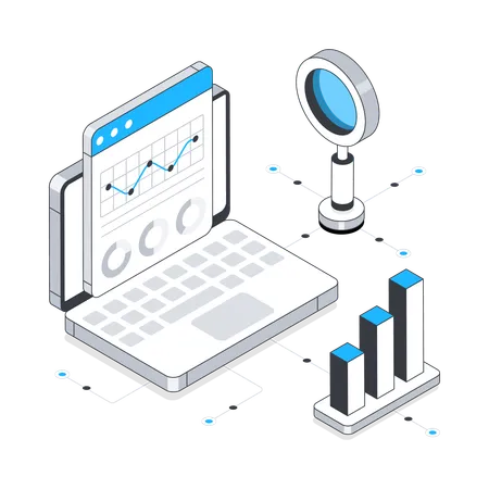 Online Digital Analytics  Illustration