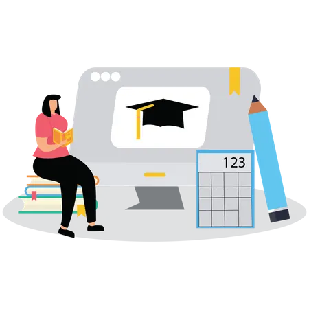 Online Digital math Class  Illustration