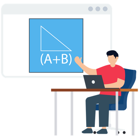 Digitaler Online-Mathematikunterricht  Illustration