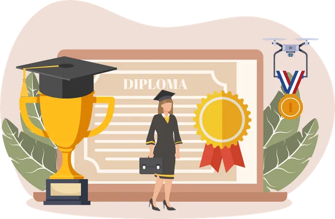 Online Diploma  Illustration