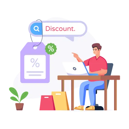 Online Discount  Illustration