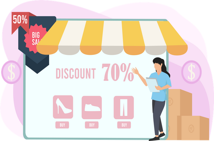 Online discount  Illustration