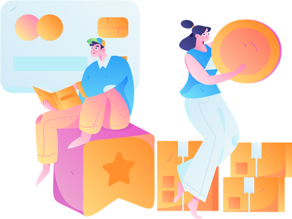 Online Discount Shopping  Illustration