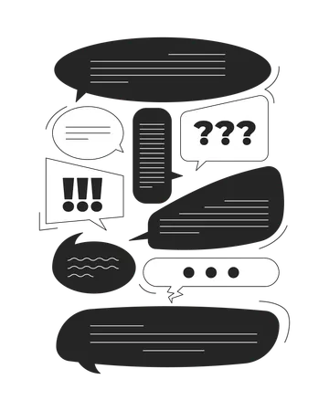 Online discussion chat bubbles  Illustration