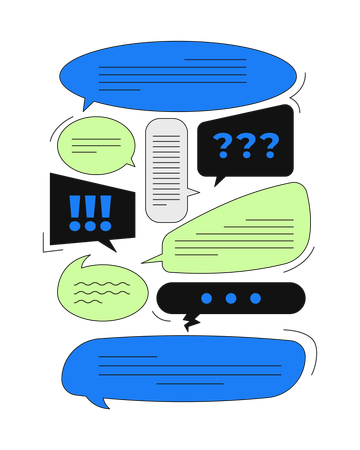 Online discussion chat bubbles  Illustration