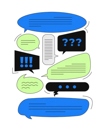 Online discussion chat bubbles  Illustration