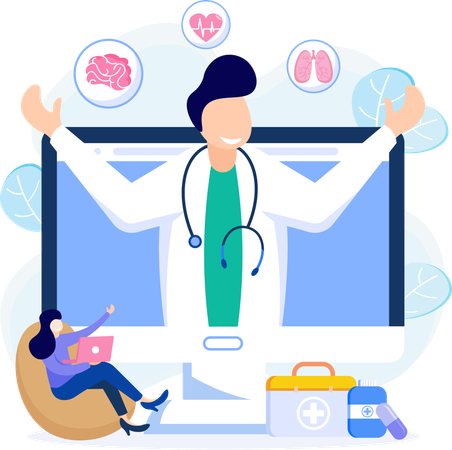 Online doctor advice  Illustration