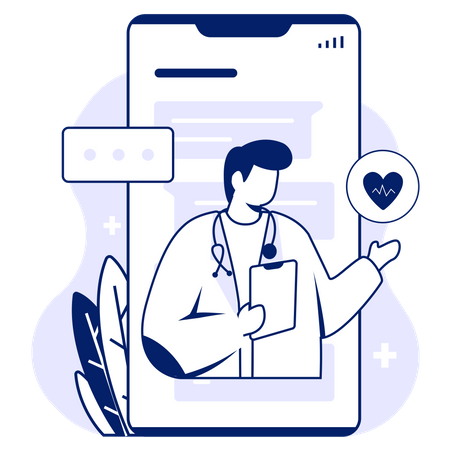 Online Doctor App Illustration