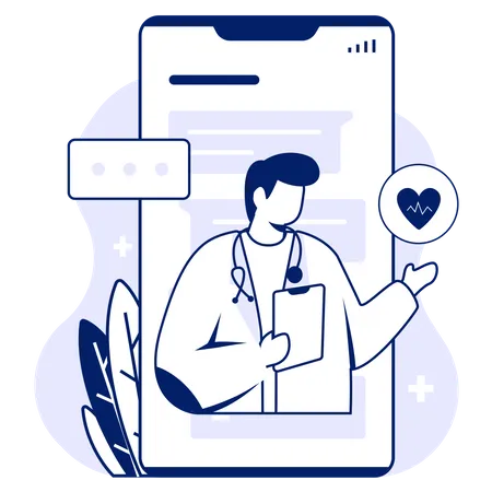 Online Doctor App Illustration