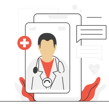 Online Doctor App  Illustration