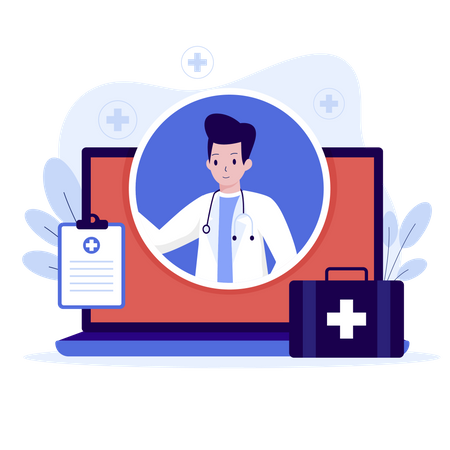 Online Doctor Appointment Illustration