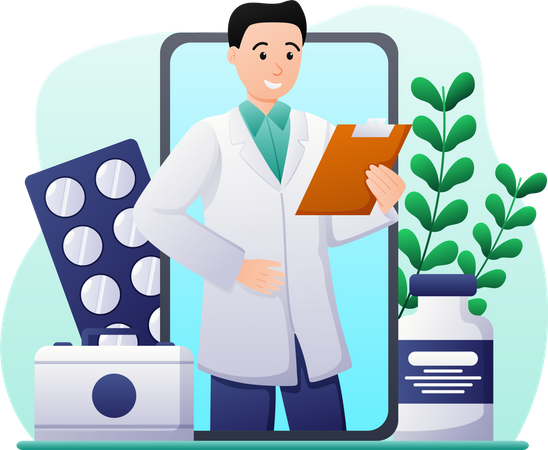 Online Doctor Appointment  Illustration