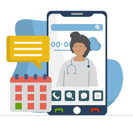 Online Doctor Appointment  Illustration