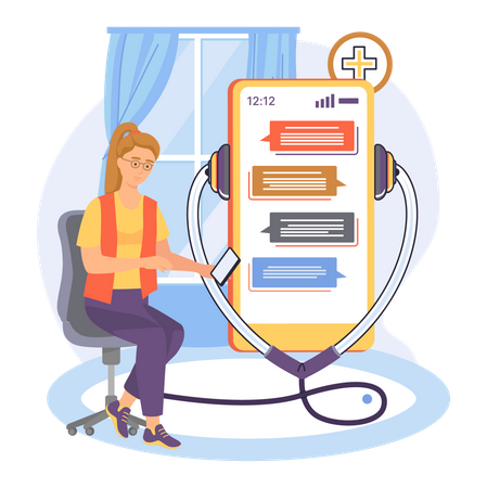 Online doctor chatting service  Illustration