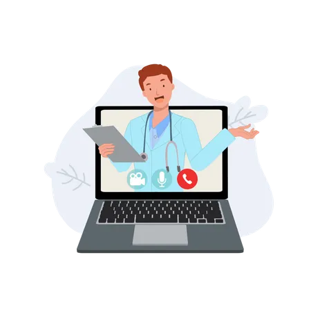 Online doctor consultant Illustration