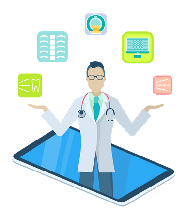 Online doctor consultant  Illustration