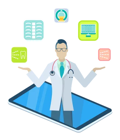 Online doctor consultant  Illustration