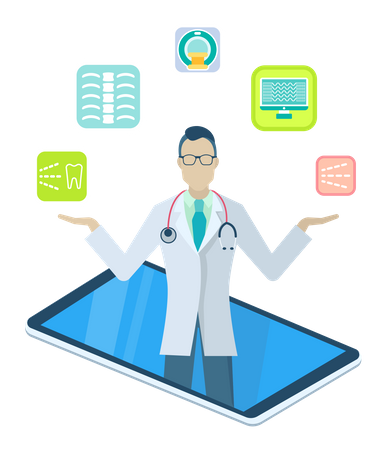Online doctor consultant  Illustration