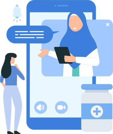 Online Doctor Consultation  Illustration