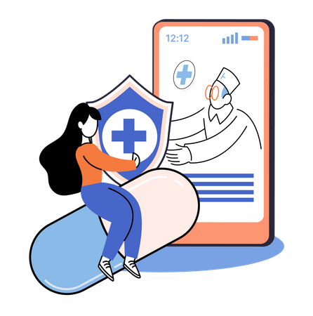 Online doctor consultation app  Illustration