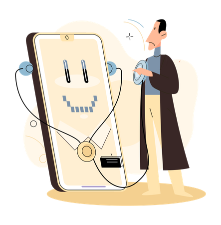 Online doctor consultation bot  Illustration