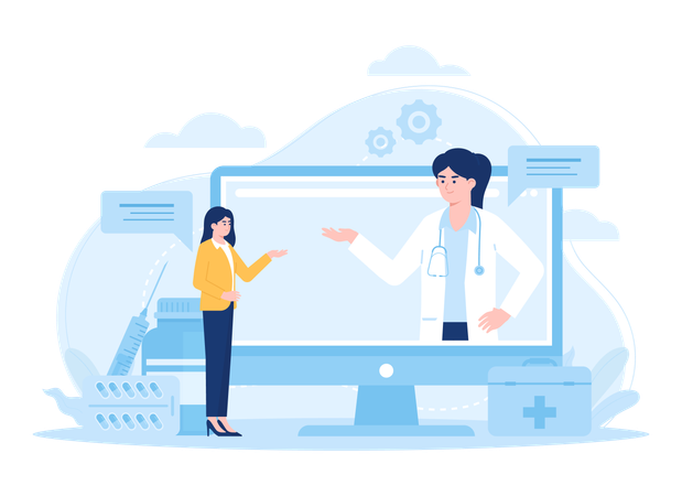 Online doctor consultation  Illustration