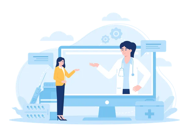 Online doctor consultation  Illustration